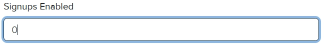 Signups disabled option set to 0