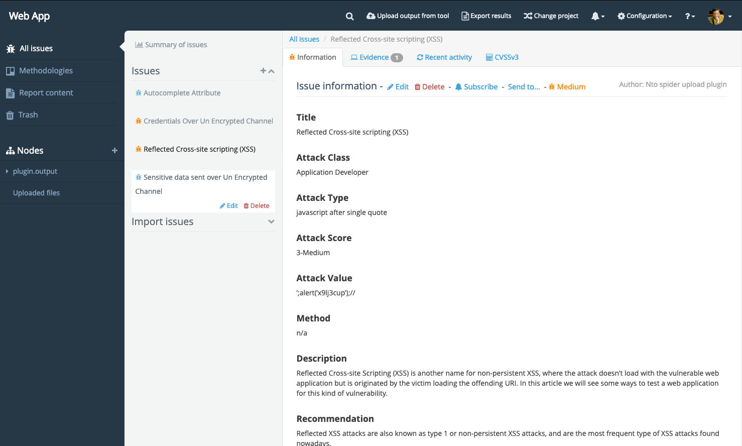 AppSpider screenshot
