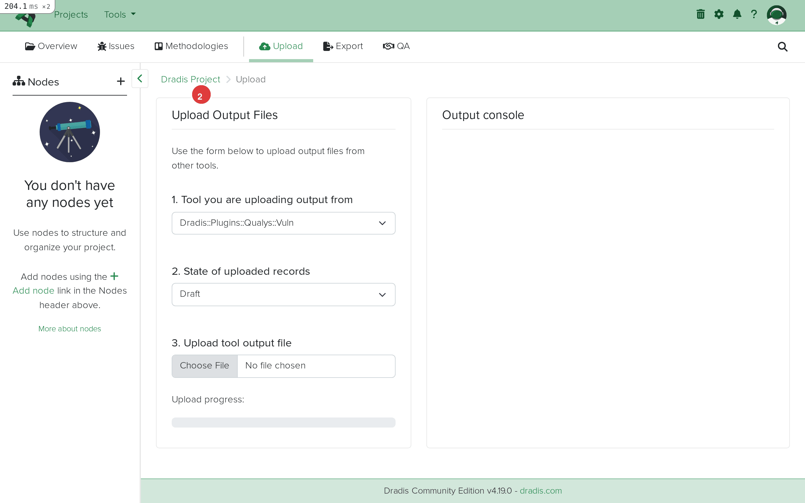 Qualys::Vuln selected in the plugin dropdown