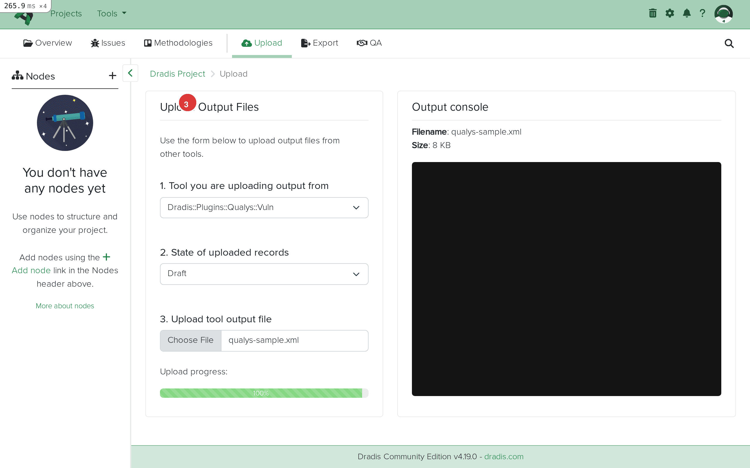 File selected and ready to upload