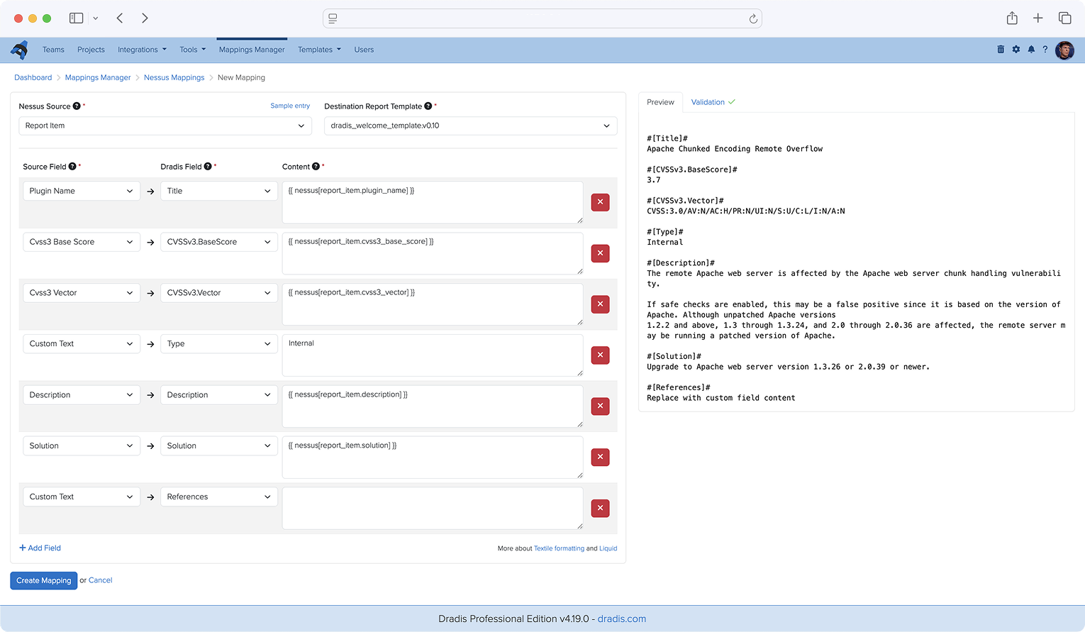 Graphic element showing Mappings Manager