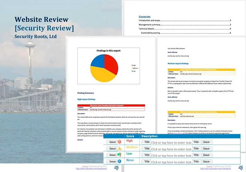 Dradis Pro custom branded security reports