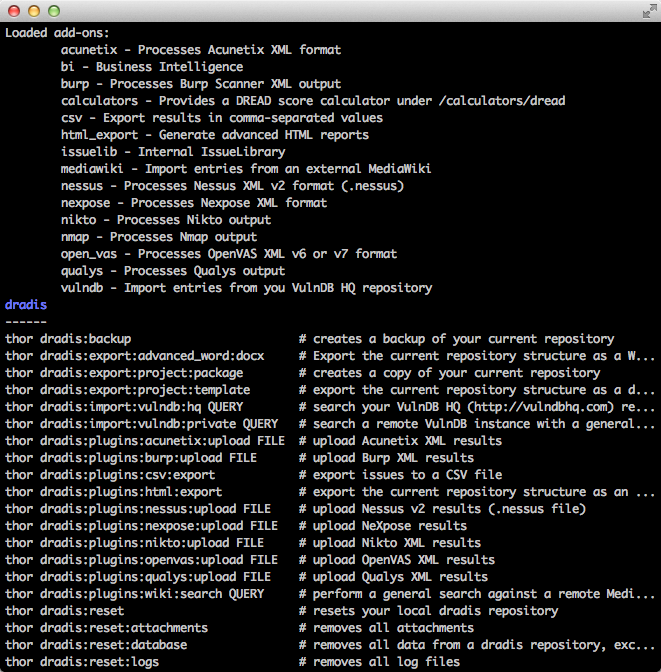 Screenshot of REST API console